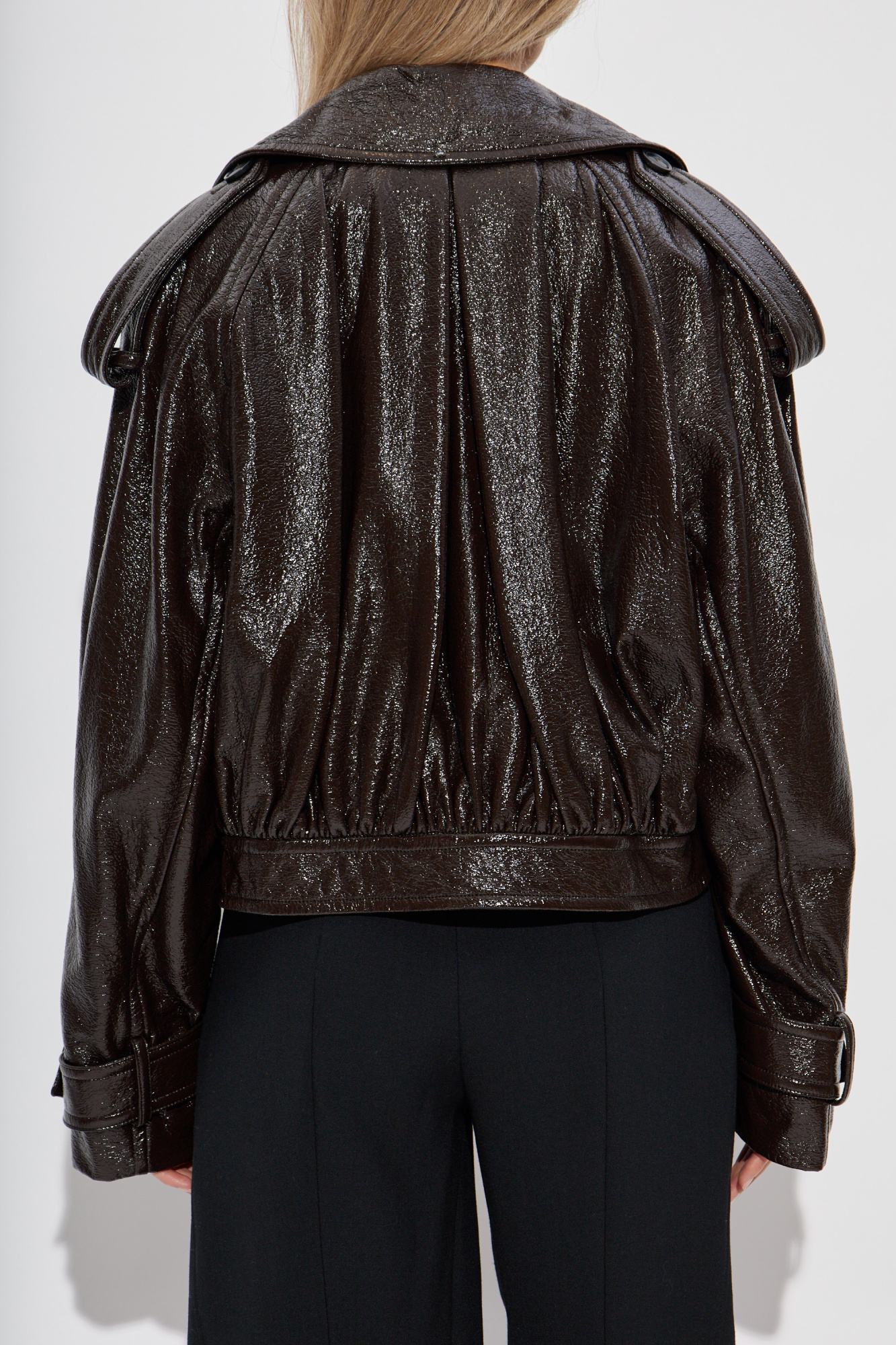 COOME　ECHO LEATHER SHORT JACKET コーメSIZEF Mixed leather short jacket - Brown | Hermès Macau SAR